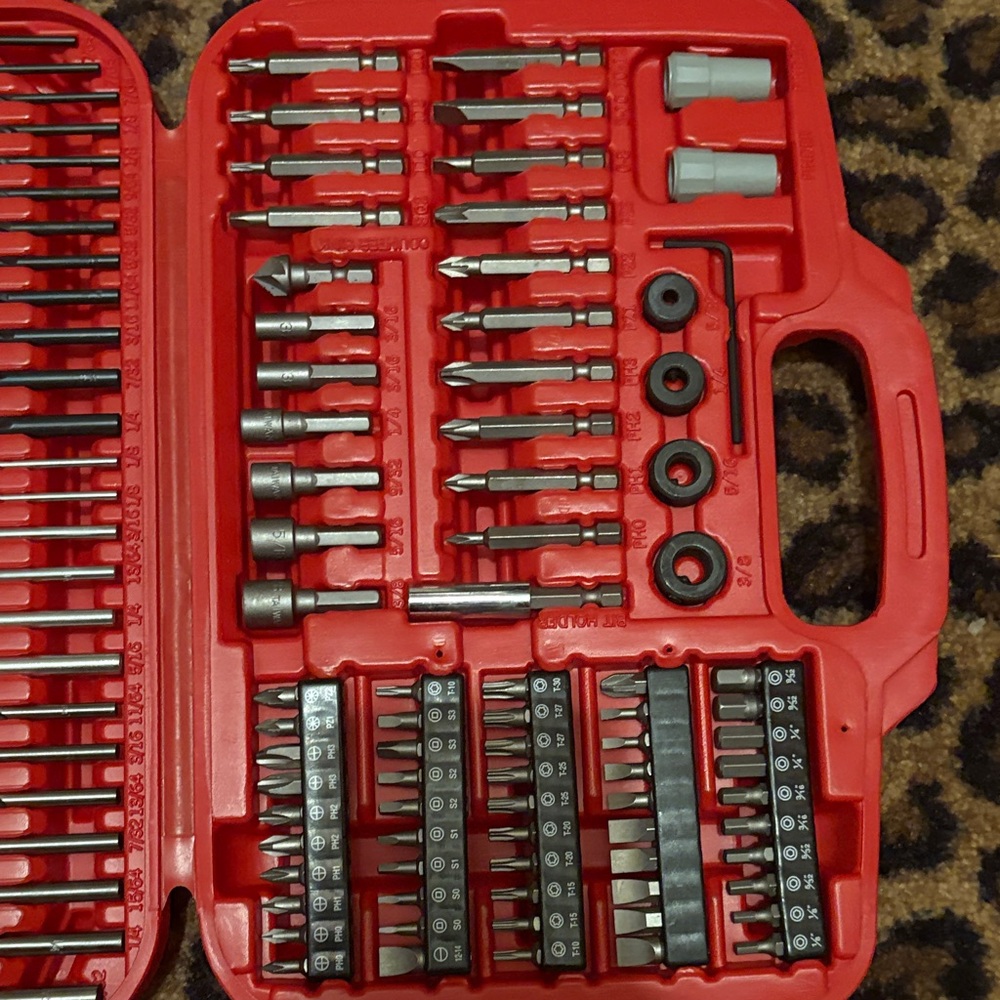 Comprehensive Red Drill Bit Set with Case - Picture 2 of 4